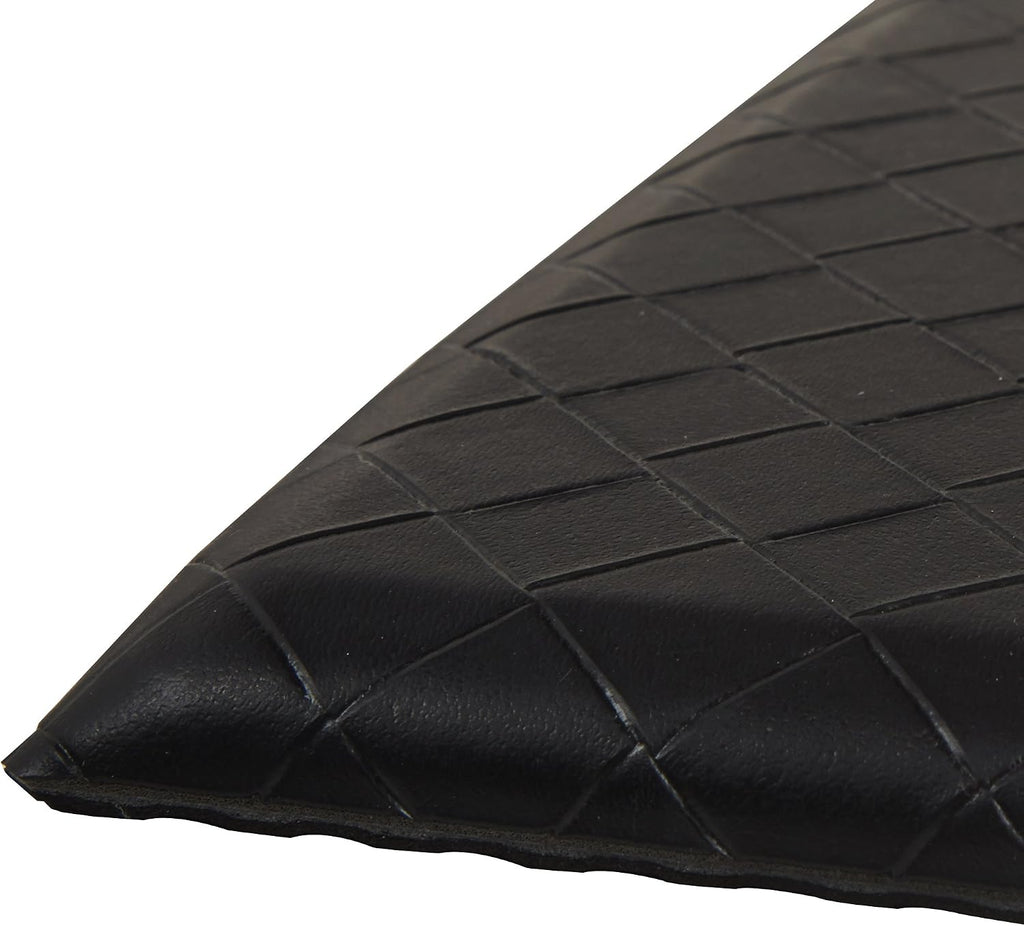 Amazon Basics Anti-Fatigue Standing Mat, Non-Slip, Cushioned, Stain Resistant Comfort Mat for Home, Office and Standing Desk, 20' x 36' x 0.6', Geometric, Black, 5-Pack