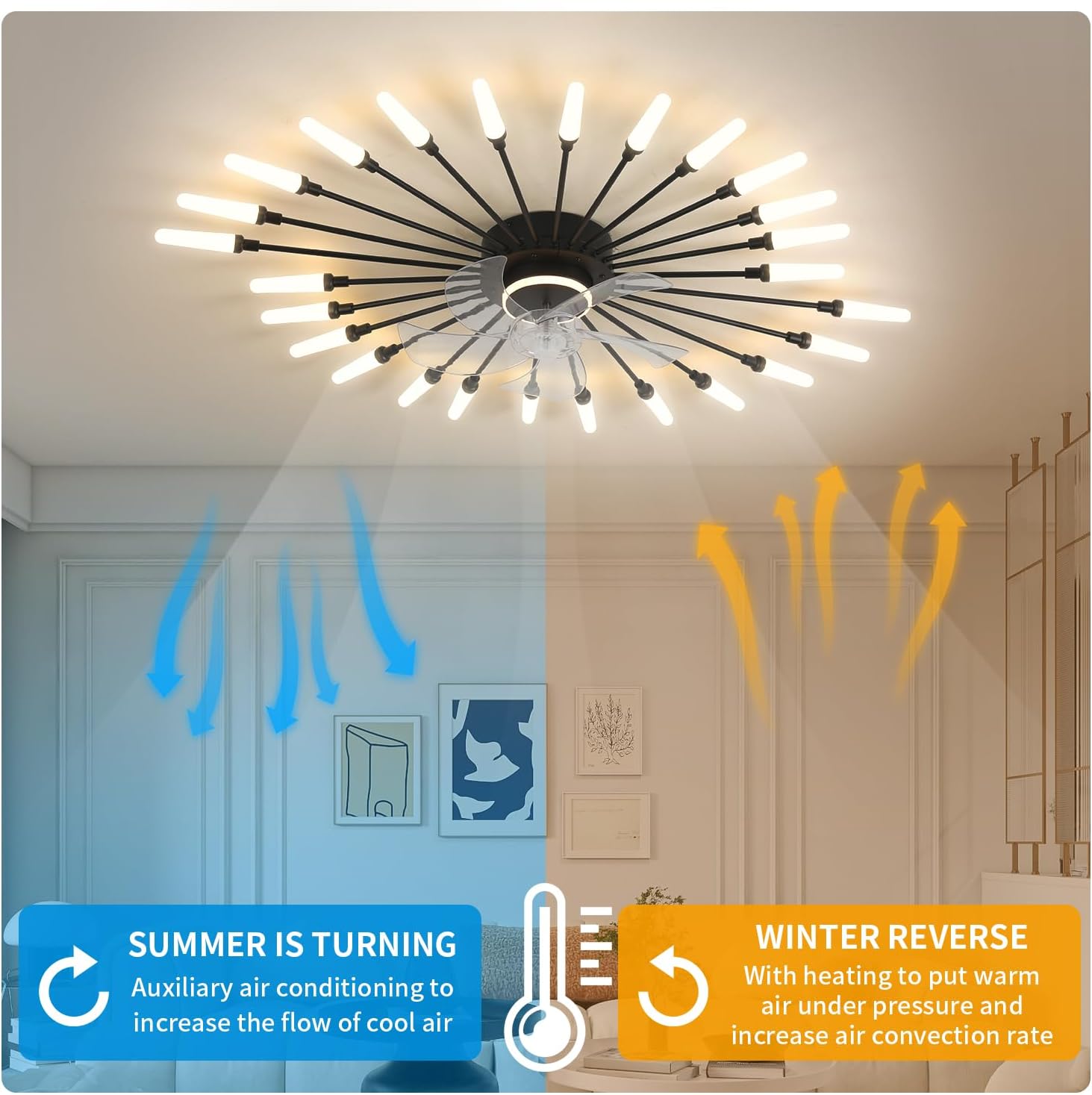 39' Modern Ceiling Fan with Lights,3-Color Dimmable LED, Low Profile Ceiling Fans with 6-Speed Quiet Motor,Flush Mount Ceiling Fan and Remote Control for Living Room,Dining Room,Bedroom