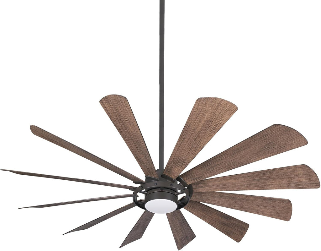 Minka-Aire F870L-ORB 65' Windmolen Outdoor Smart Ceiling Fan with LED Light and Remote Control, Oil Rubbed Bronze