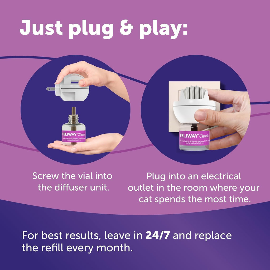 FELIWAY® Classic 30 Day Cat Calming Refills for Pheromone Diffuser,48ml Value Pack - Helps Reduce Common Signs of Stress in Cats & Kittens,Enhanced Calming,(Pack of 12)