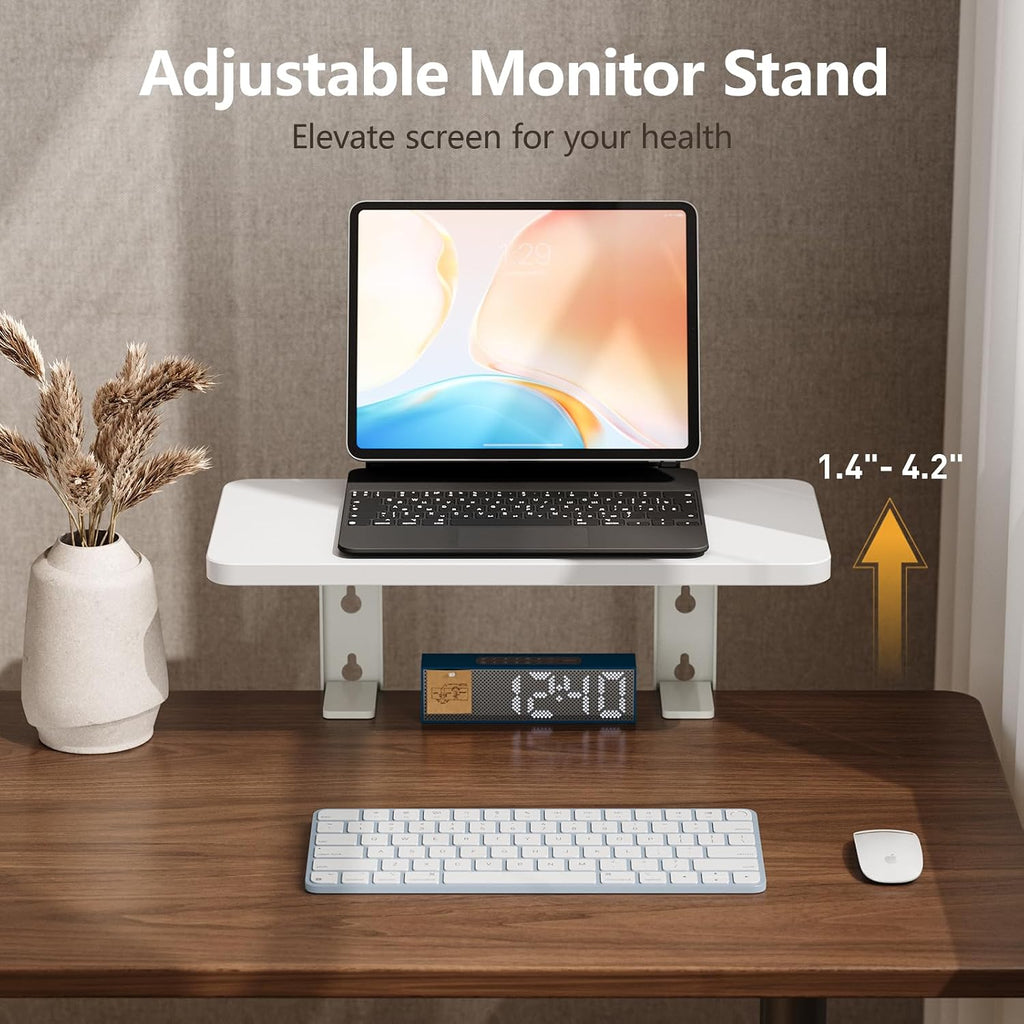 Electric Standing Desk with Desk Extender, 48' Standing Desk with Clamp On Desk Extender Shelf