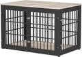 rehomerance 48 Inch Heavy Duty Dog Crate Furniture for Large and Medium Dogs, Decorative Pet House End Table, Wooden Cage Kennel Furniture Indoor, Grey