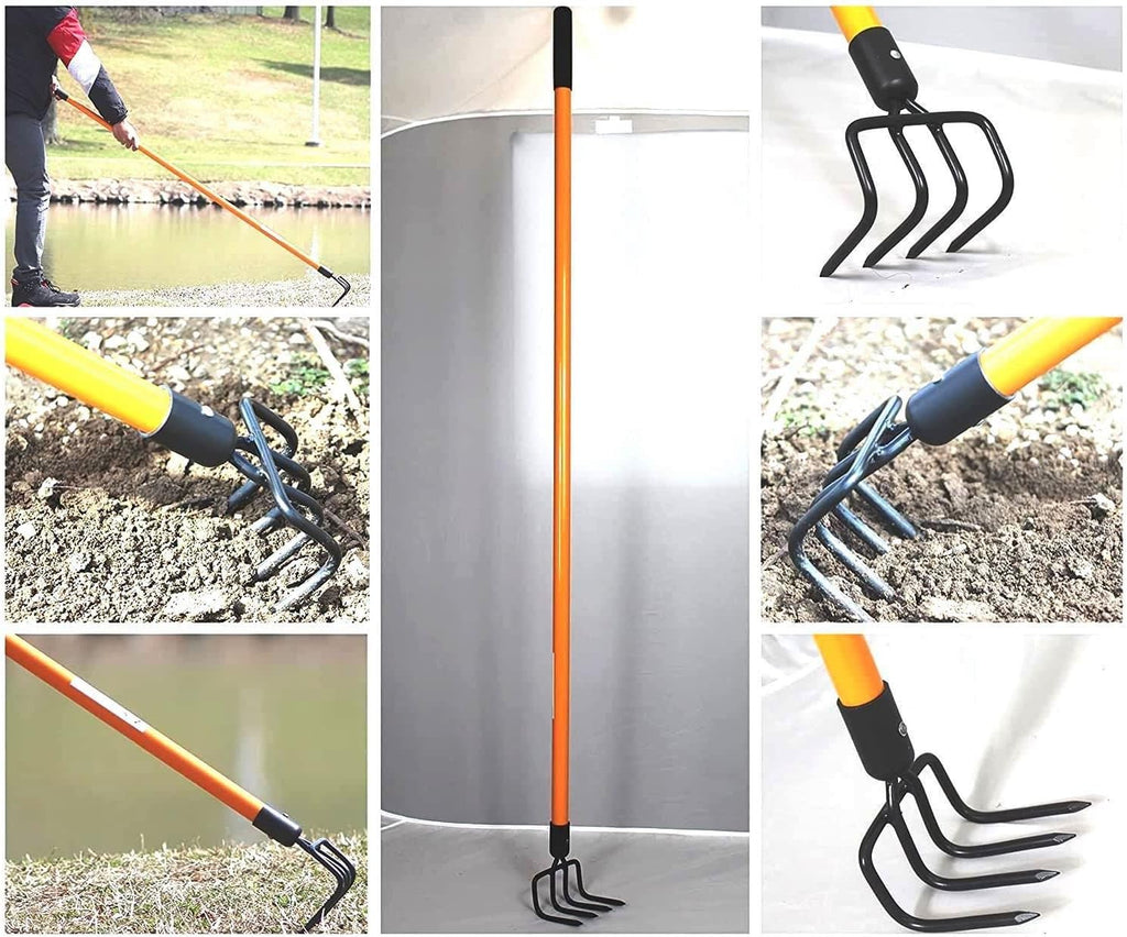 Ashman Various Assorted Garden Rakes (3 Pcs) – 2 Bow Rake, and 1 Garden Hoe – Premium Quality Multipurpose Assorted Shovels with Strong Build.