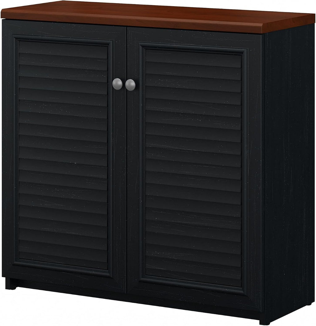 Bush Furniture Accent Cabinet with Doors and Shelves | Fairview Collection Modern Sideboard Buffet for Home Office | 32Wx13Lx31H