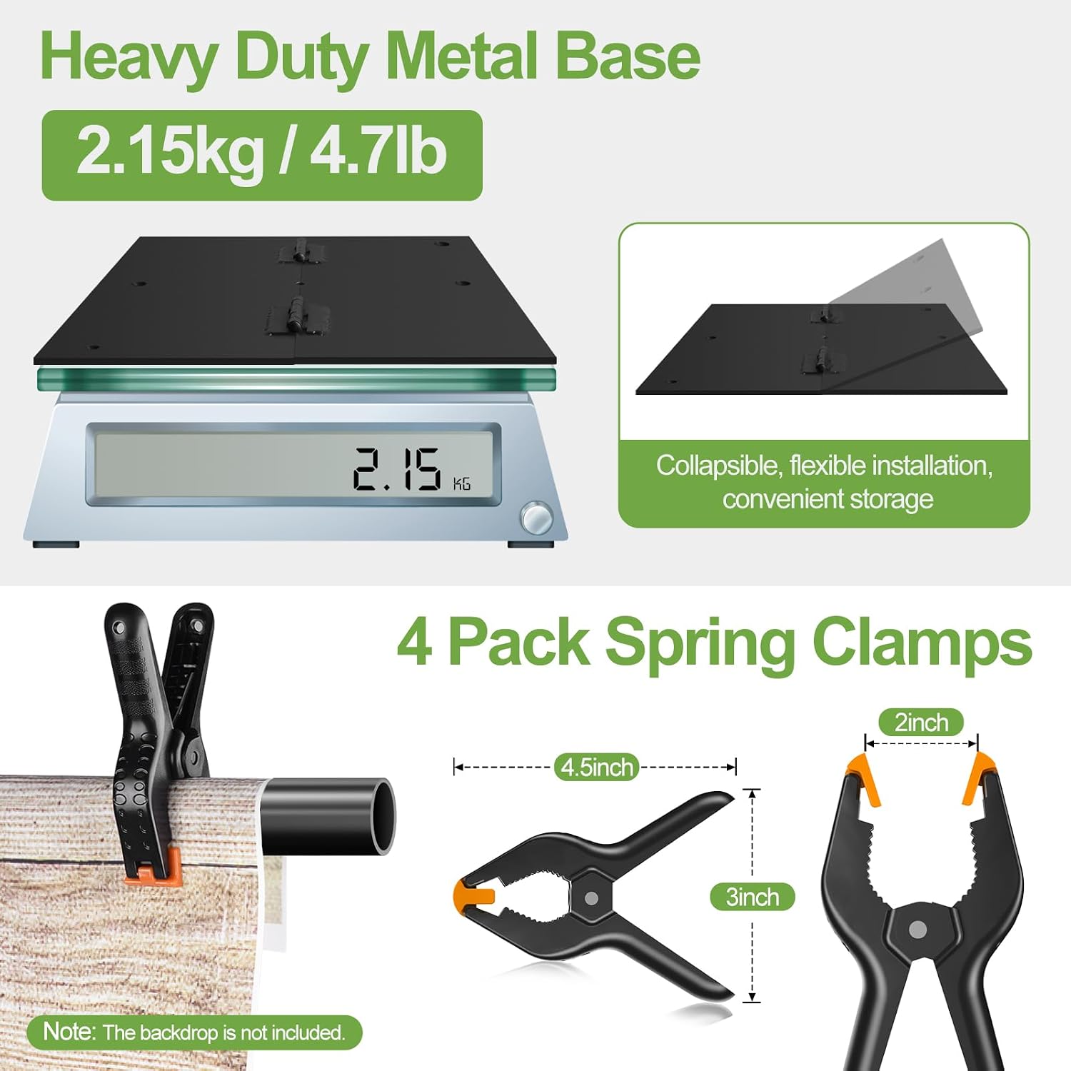 FUDESY 10x10ft Heavy Duty Backdrop Stand with 10-Pack Spring Clamps
