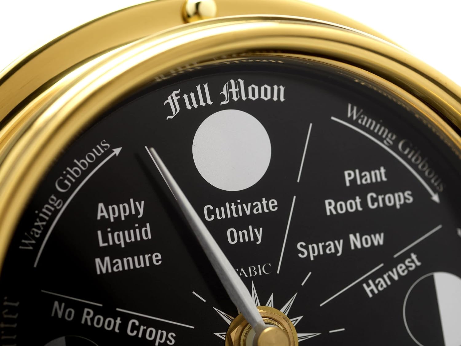 Prestige Brass Moon Gardening Clock - Lunar Harmony Guide with Moon Clocks -Essential Gardening Tool for Biodynamic & Organic Gardening - Get The Best Results and Transform Your Garden