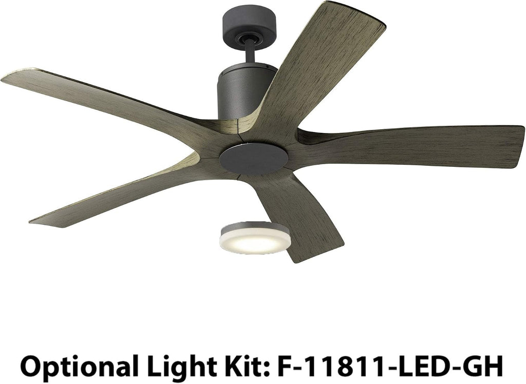 Modern Forms FR-W1811-5-GH/WG Aviator Indoor or Outdoor Smart Home Ceiling Fan with Wall Control, 54in Blade Span, Graphit.