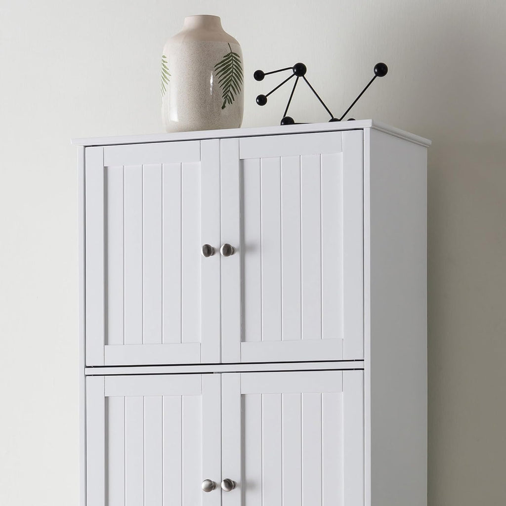 Kings Brand Furniture - Lyons 4-Tier 68' Kitchen Pantry Storage Cabinet with 8 Doors, White