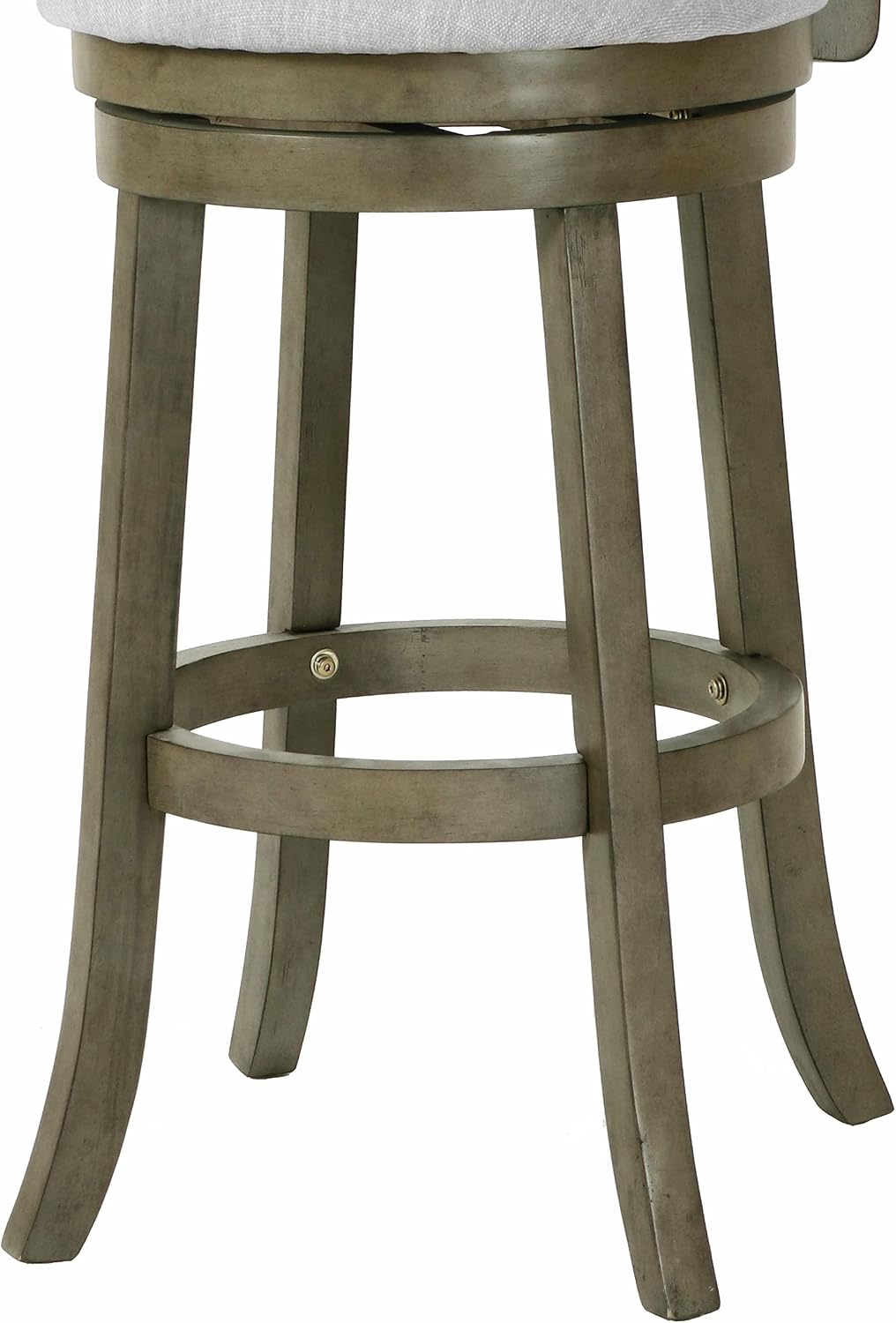 New Classic Furniture Manchester Pub Height Swivel Bar Stools, Set of 2, 29-Inch, Fabric Upholstered Seat & Back Rest, Gray