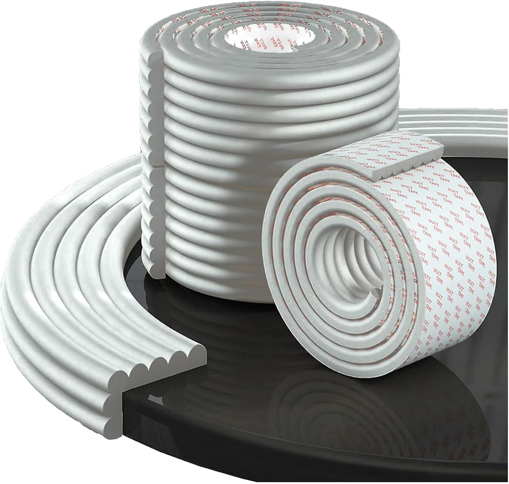 Furniture Corner Edge Safety Bumpers,Furniture Edge & Corner Guards,Guard Anti-Collision Bar Protector,Protectors Table Edge Safe Corner,W Shape,for Glass Table,Furniture,Fireplace(White,20M)