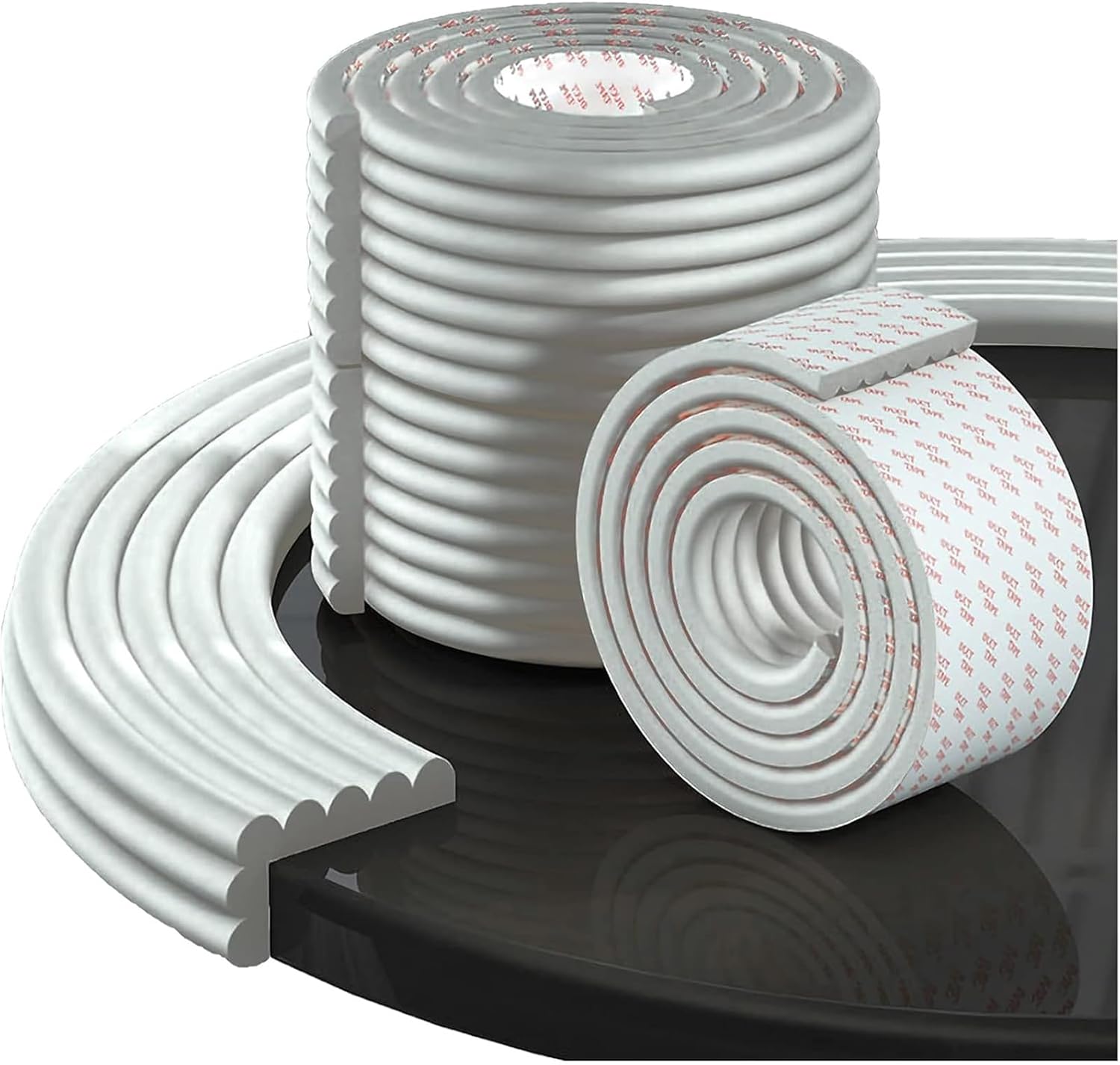 Furniture Corner Edge Safety Bumpers,Furniture Edge & Corner Guards,Guard Anti-Collision Bar Protector,Protectors Table Edge Safe Corner,W Shape,for Glass Table,Furniture,Fireplace(White,20M)