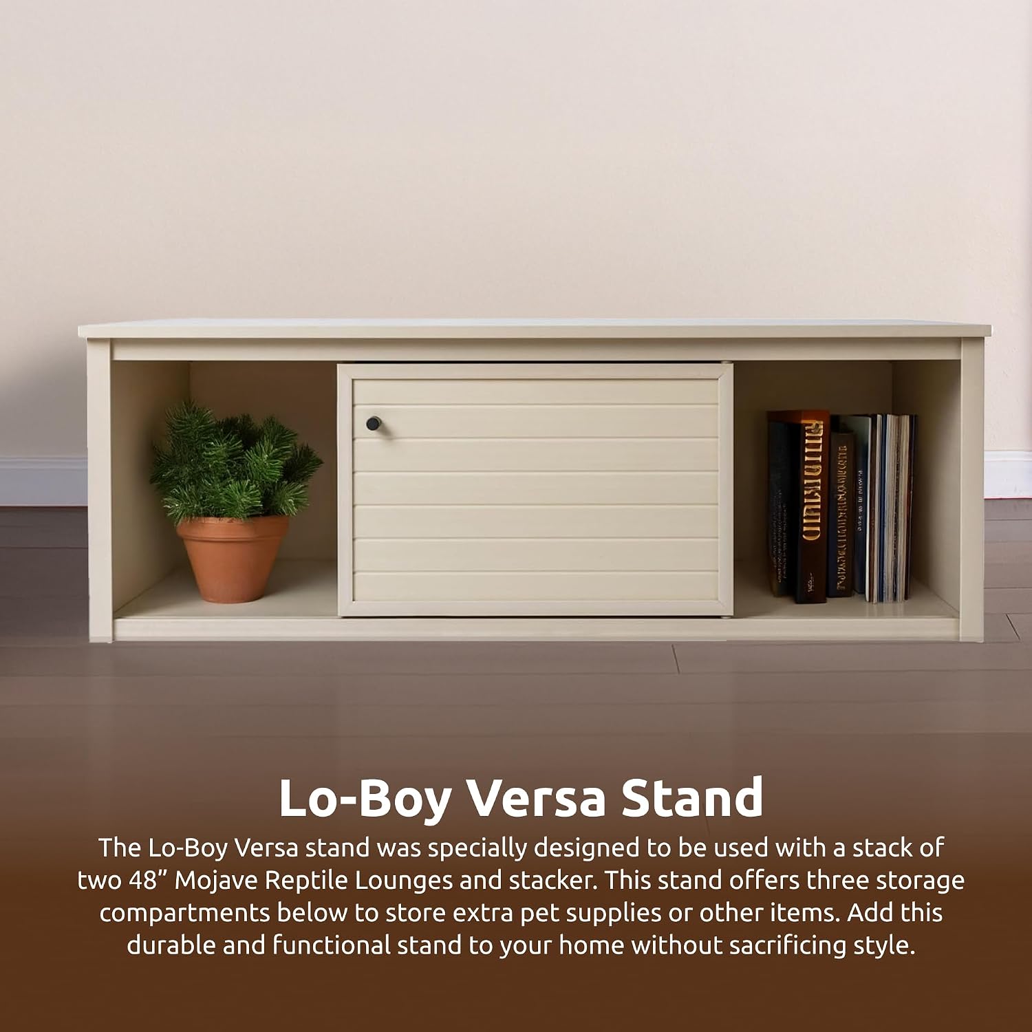 New Age Pet Lo‑Boy Versa Stand for Reptile Terrariums, Low-Profile ECOFLEX Cabinet for Stacked Large, 48' Mojave Reptile Habitats, Maple