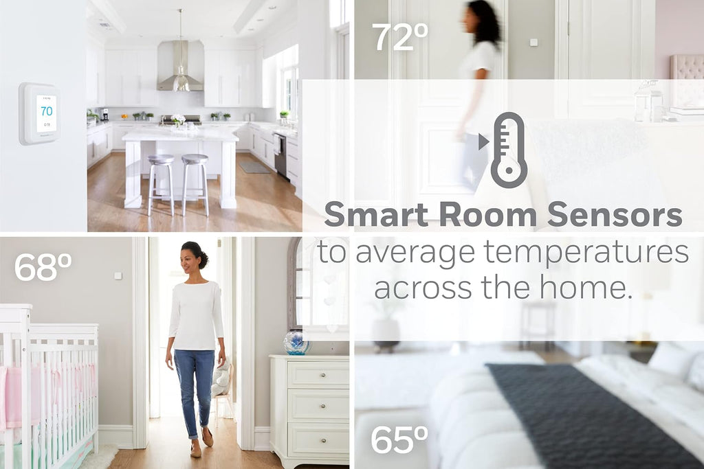 Honeywell Home T9 WiFi Smart Thermostat with 1 Smart Room Sensor, Touchscreen Display, White