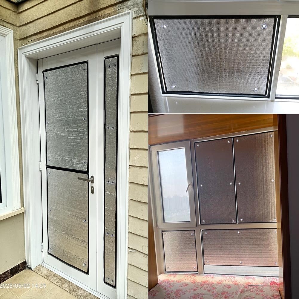 Roof Window Film Heat Reflector Privacy Films Blackout Window Cover Sunshade Anti-Glare For Office Bathroom Home Thermal 8mm Aluminum Foil(152 x 262cm/60'x103')