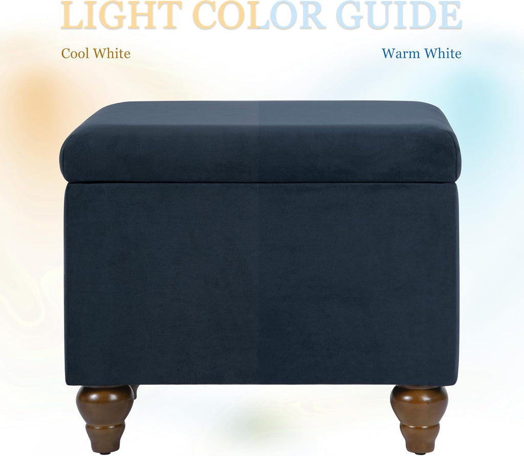 HomePop 22' Medium Rectangular Storage Ottoman - Blue Velvet