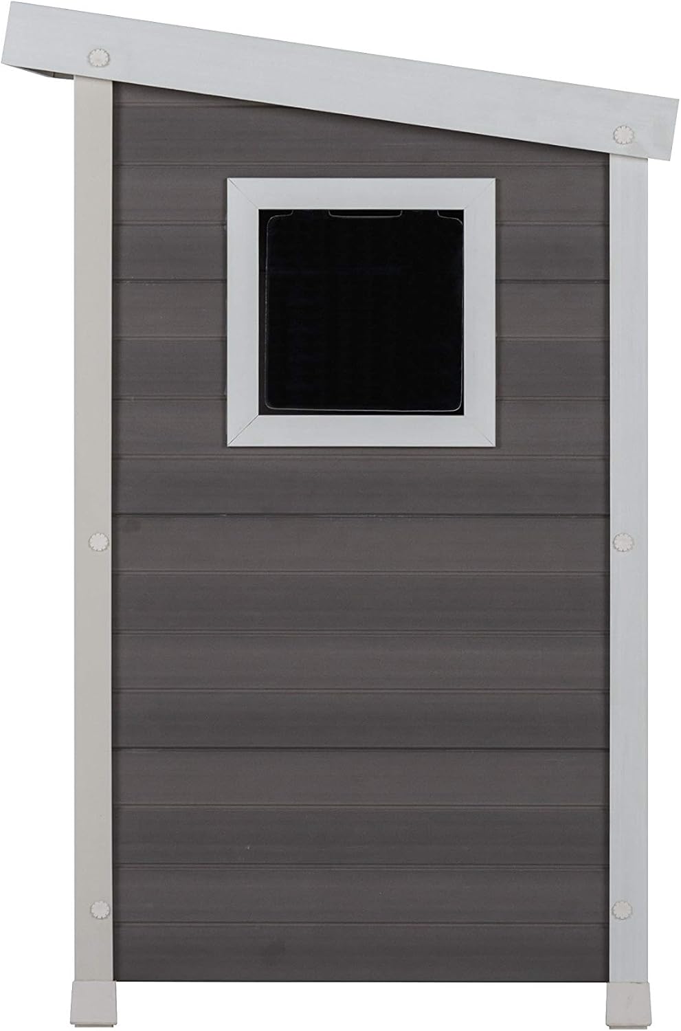 New Age Pet ECOFLEX Outdoor Cat Townhouse, Grey - Weather-Resistant Kitty Shelter, Spacious & Durable Wood Alternative, Ideal for Outdoor Felines