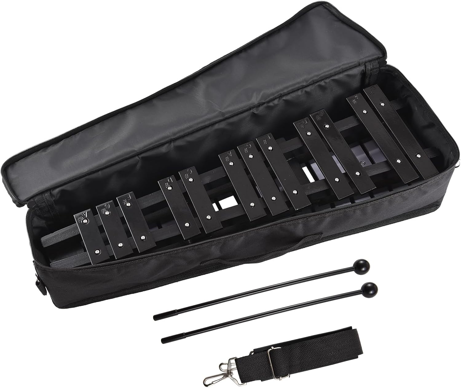Foldable Glockenspiel Xylophone, 30 Note Glockenspiel, Xylophone 5mm Thickness Aluminum Bars Percussion Musical Instrument with Carrying Bag 2 Mallets Gift for Beginners Students