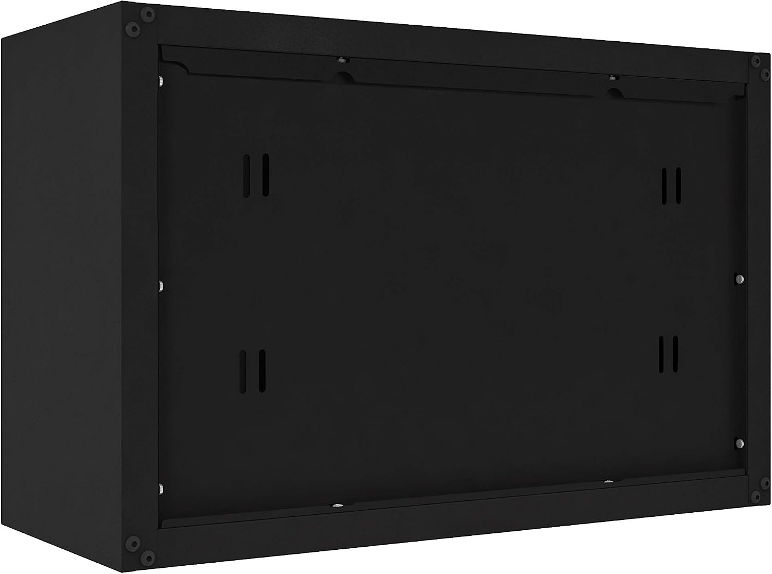 Ready-to-Assemble Floating Garage Storage Cabinet - Wall Mount Garage Cabinet w/Lockable 2 Doors, 44 lbs Shelf Capacity, Removable Shelf, Small Steel Metal Cabinet(Black)