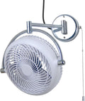 Wall Mount Fans with Pull Chain, 10 Inch Wall Fans Quiet Oscillating Wall-Mounted Fan, Adjustable Folding Arm, 2-Speed Plug-in Ceiling Fan for Bedroom, Living Room, Bathroom, Patio, Kitchen, White