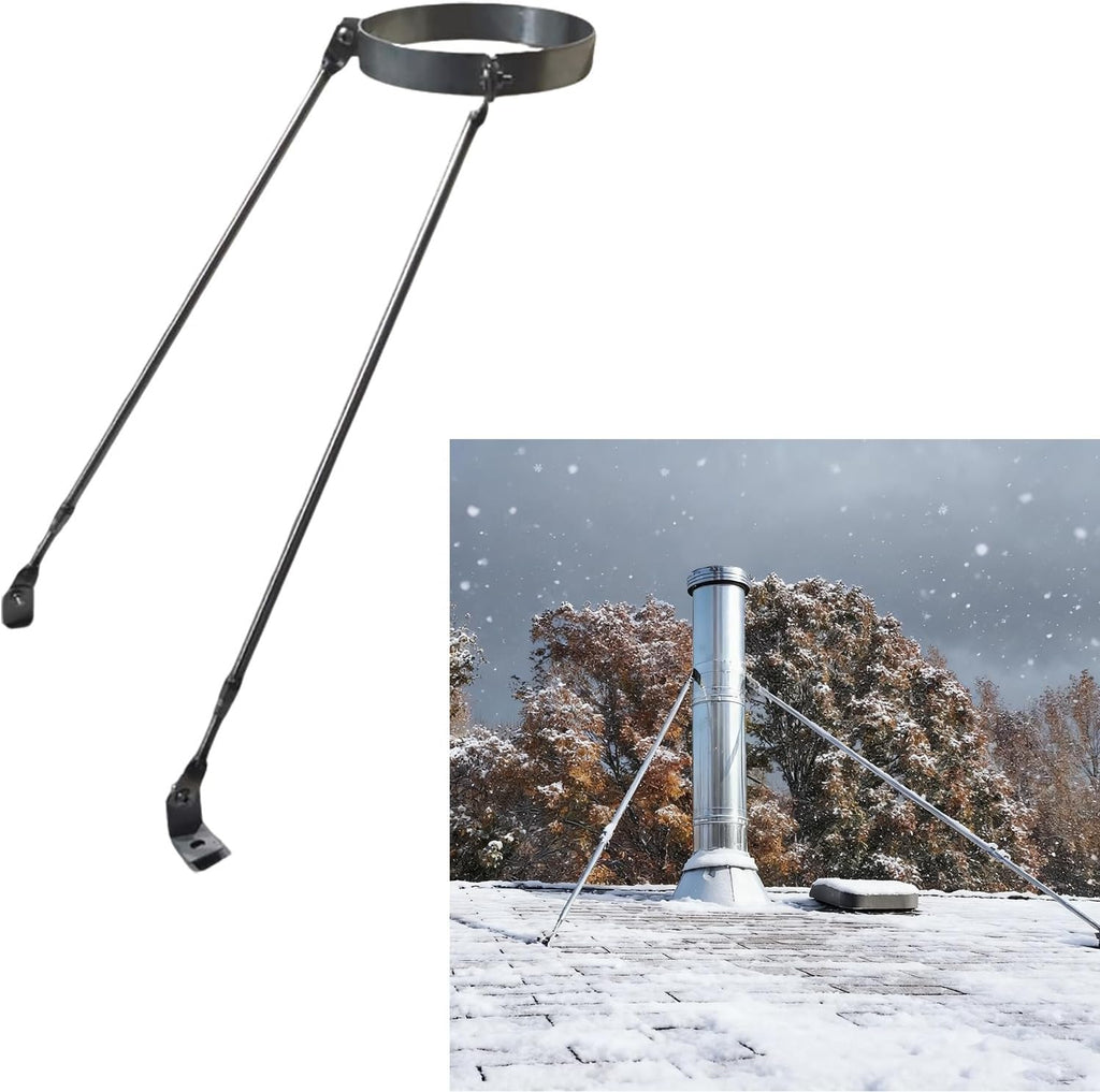 3' 4' 5' 6' 7' 8' 9' 10' Stove Pipe Roof Support Bracket, Chimney Pipe Brace Holder with 2 Legs, Stainless Steel Wood Stove Pipe Carrier(Dia 5' (12.7cm))