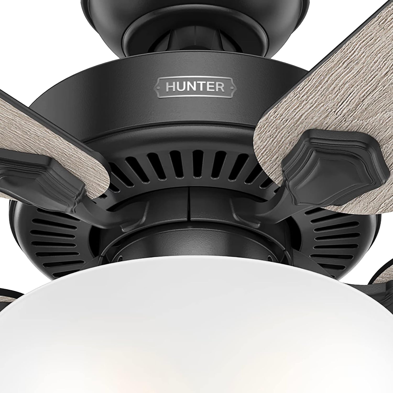 Hunter Fan 52 Inch Casual Matte Black Finish Indoor Ceiling Fan with LED Light Kit and Pull Chain (Renewed)