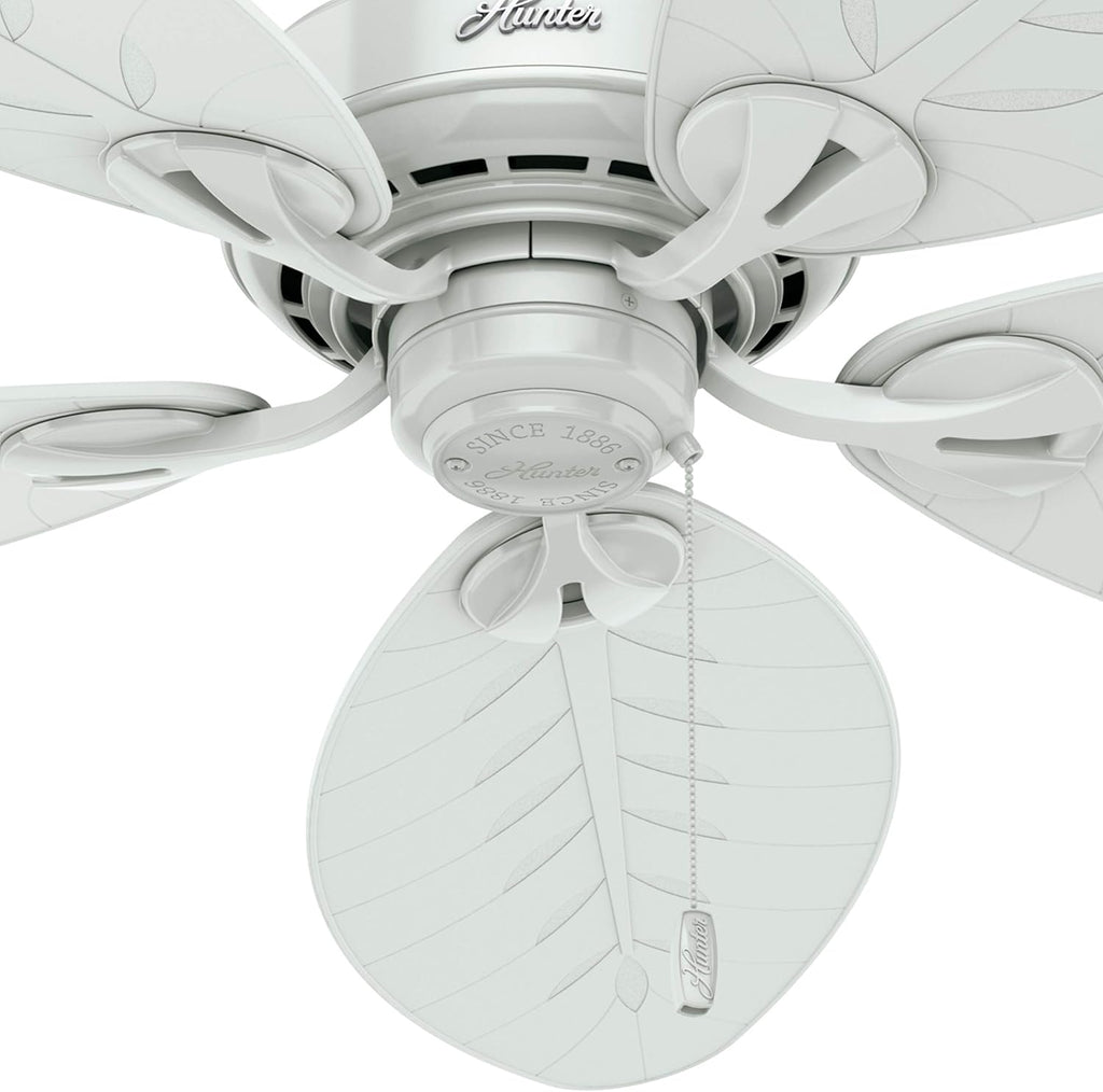 Hunter Fan 54 inch Casual White Outdoor Ceiling Fan with 5 Blades (Renewed)