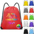 Grneric Custom Drawstring Bags Bulk 10/20/50/100/200 Pack, Promotional Items With Your Logo Personalized String Backpack for Gym, Sport, Travel, Red