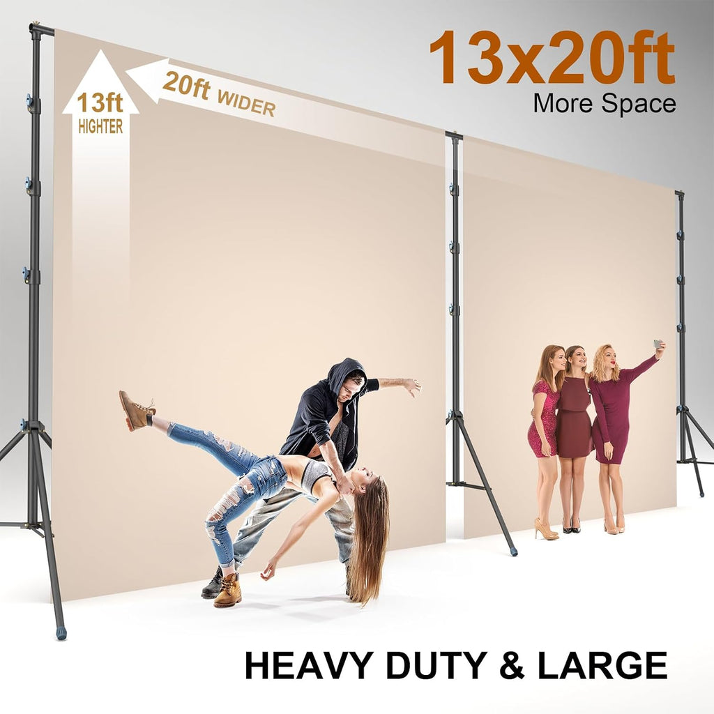 LINCO Backdrop Stand for Parties Heavy Duty Photography Video Studio Background Kit for Wedding Parties Photo Shooting (13x20 ft)