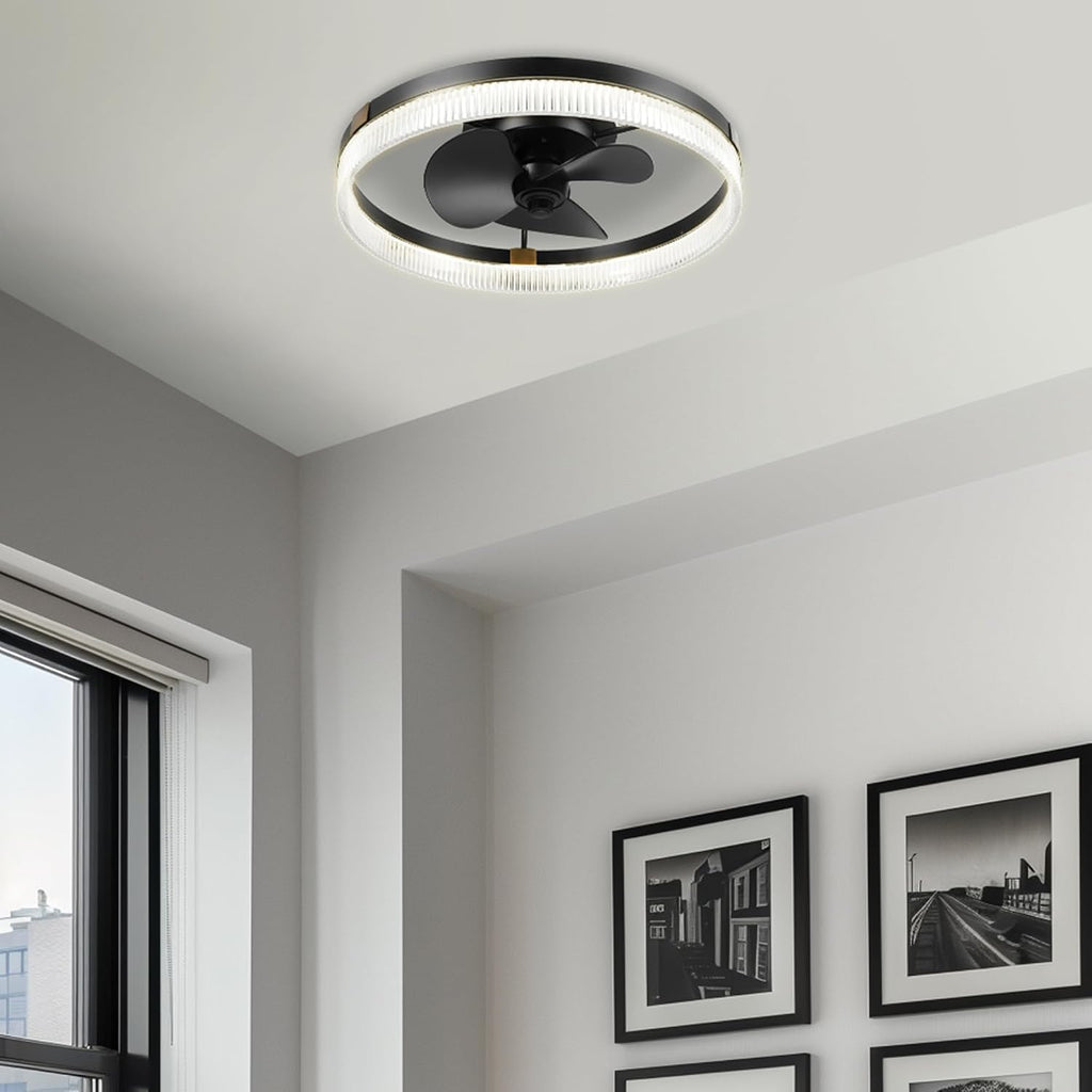 Globe Electric 37000113 20' Ceiling Fan with LED Light, Remote Control, WhisperQuiet DC Motor, 6 Speeds, Matte Black
