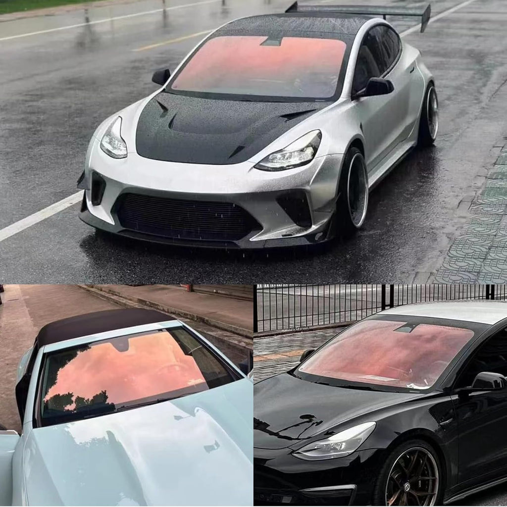 XhuangTech Car Window Tint 80% VLT, 80 Percent Chameleon Red Window Tint Roll, 60' Inch x 100'Ft Automotive Window Film for Sun & Glare Protection UV Heat Blocking, Scratch Resistant