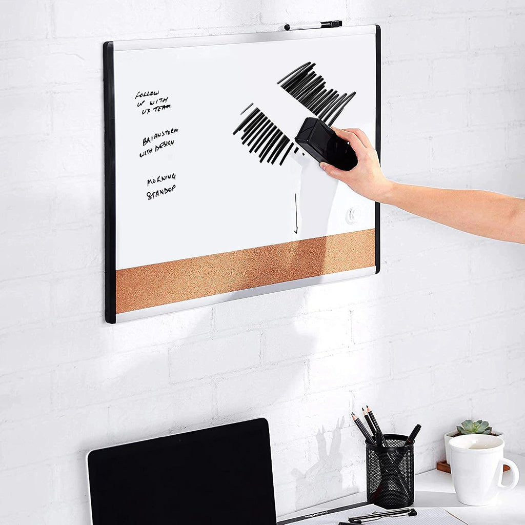Amazon Basics Dry-Erase Whiteboard Erasers with Soft Pile, for School, Office, Home, and Classroom, Black, 48-Pack