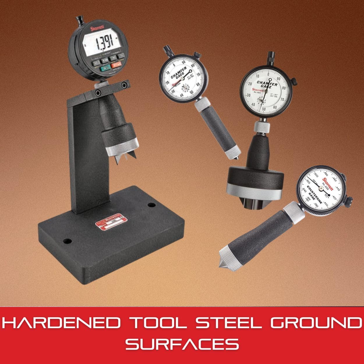 Starrett Countersink Gage - Ideal for Wood and Metal Worker - .360-.560' Range, 90 Degree Angle with Case - 688-3Z