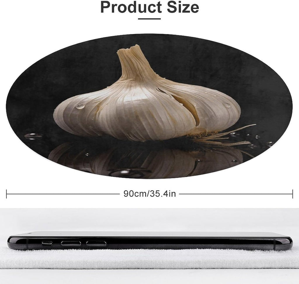 Raw Garlic Coral Velvet Round Floor Mat Non-Slip Bath Rug Floor Covering for Bathroom Vanity Guest Suite & Vacation Home