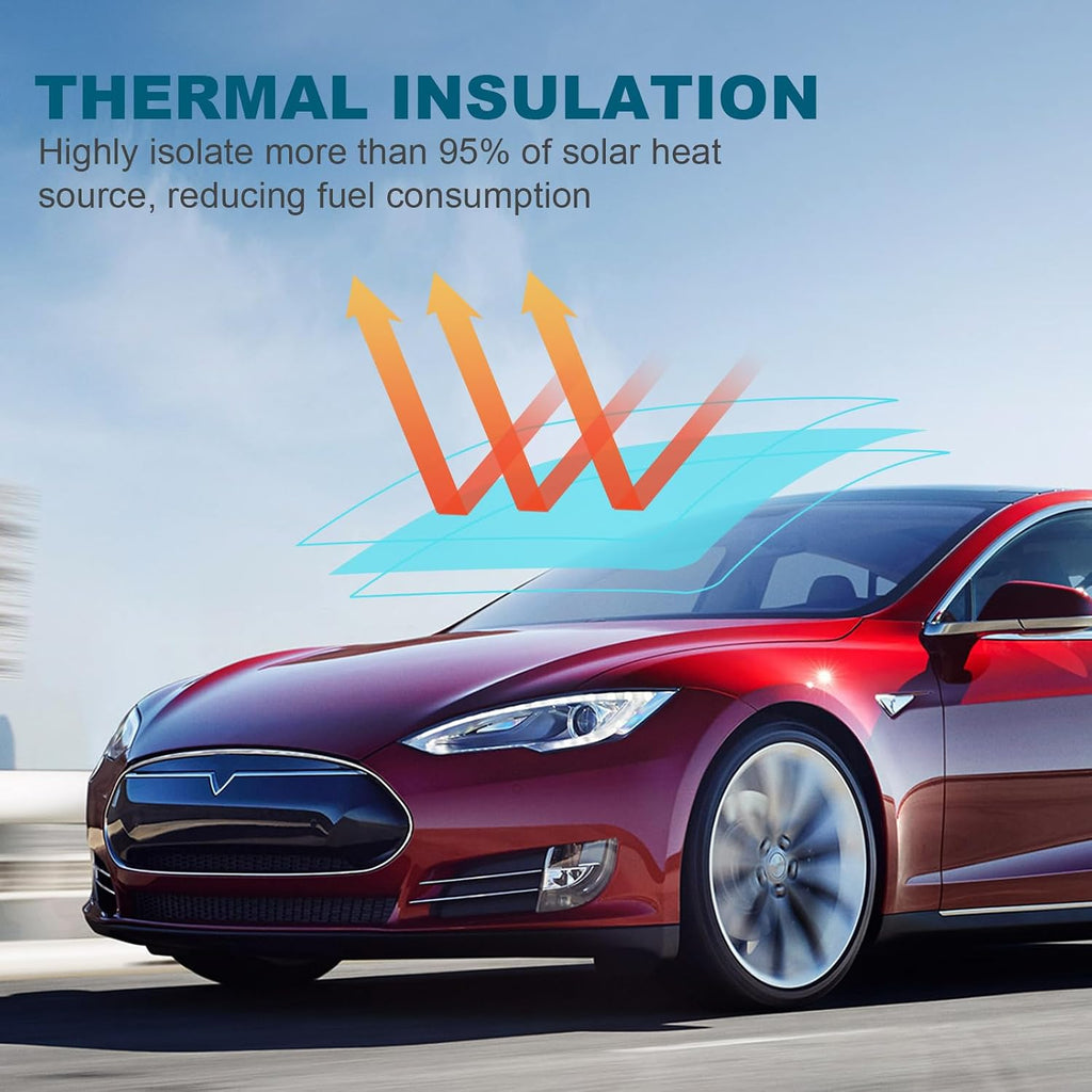 Precut Window Film Tint for Tesla Model S 2014-2019 Kit All Sides Privacy Block Infrared UV Rays Sun Blocking Protection (Side Windows 20% + Rear Windshield 20% + Front Windshield 80%)