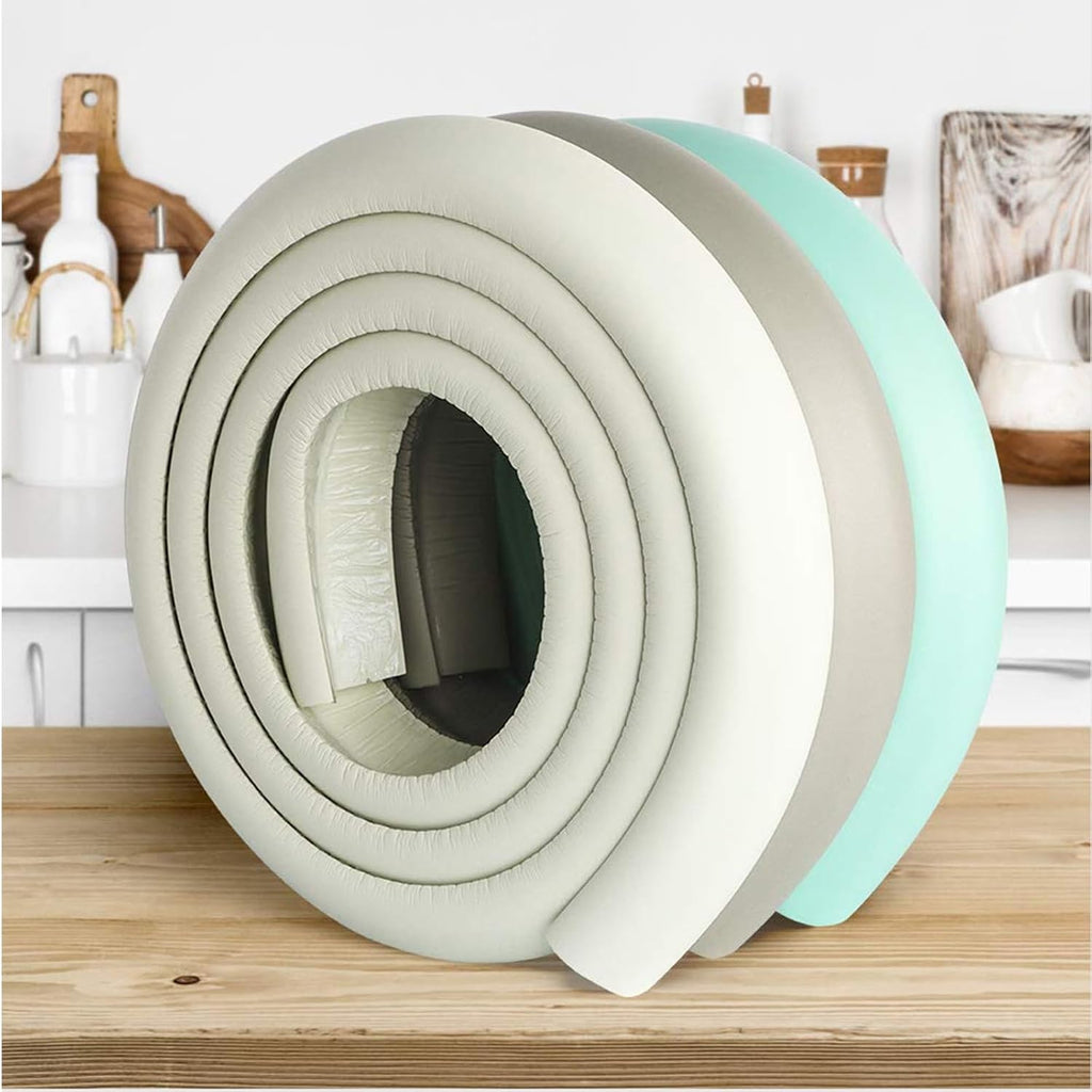 L Type Corner Protector, Soft Protective Foam Pad, 3M Pre-Taped Corners, for Back to School Furniture and Tables(Beige,20M)