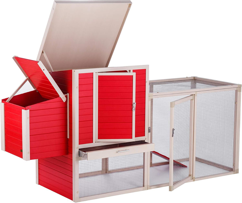 New Age Pet ECOFLEX Sonoma Chicken Coop in Red and Maple