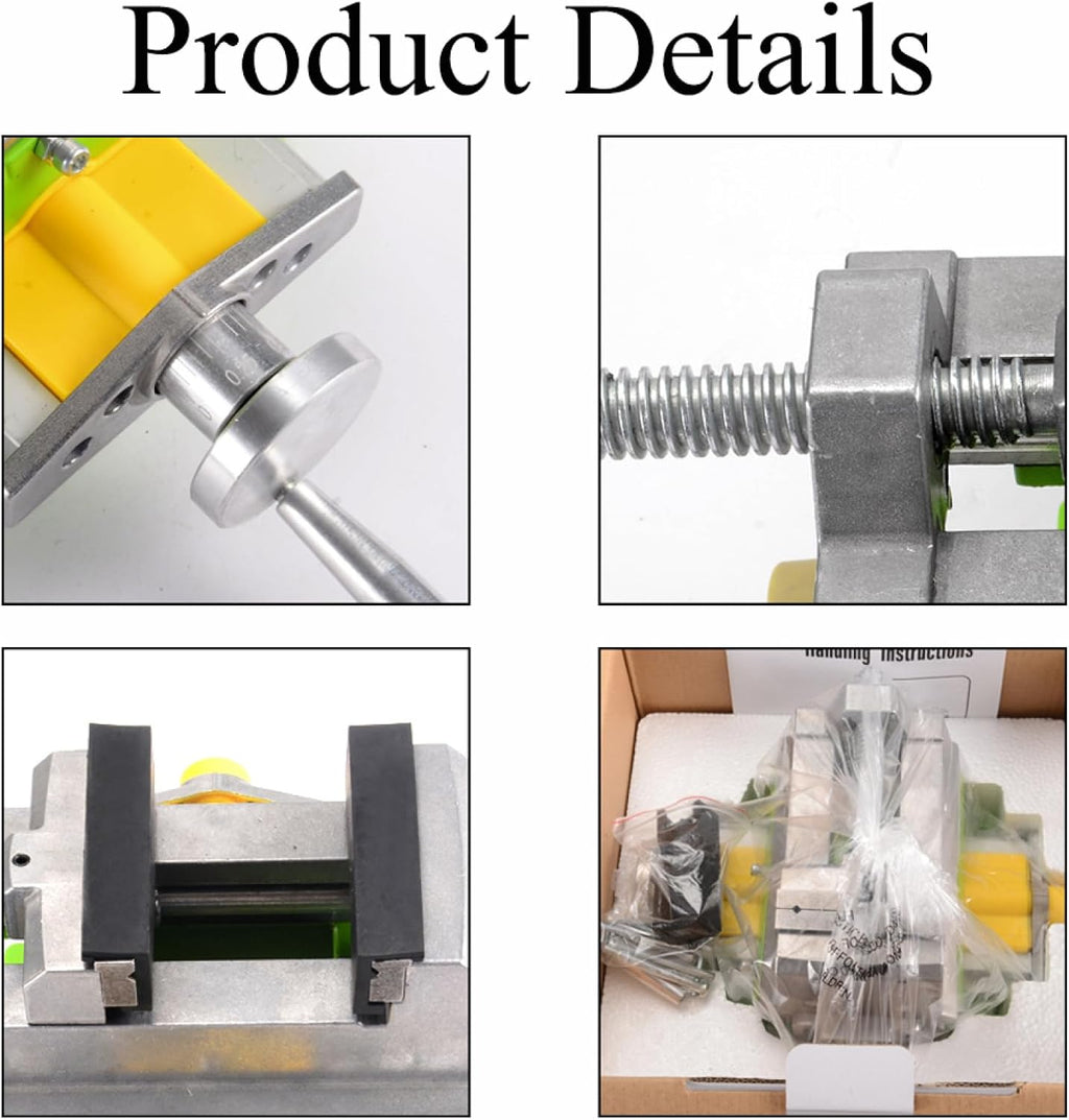 TopHomer Cross Slide Vise for Mill and Drill Press, Slide Table 2 Axis Adjustive Cross Fixture X - Y Compound Bench Top Woodworking Clamp for Mini Drilling Milling Machine