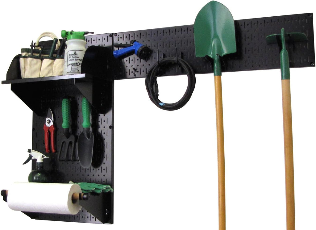 Wall Control Pegboard Garden Supplies Storage and Organization Garden Tool Organizer Kit with Black Pegboard and Black Accessories