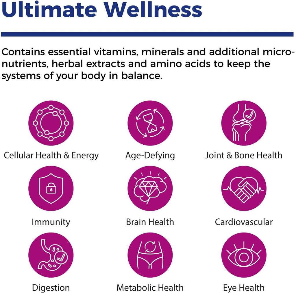 Xtendlife Total Balance Women's Premium Extra Strength Daily Multivitamin & Mineral - 90+ Nutrients for Complete Immune, Heart, Digestive, and Cellular Health - 30 Day Supply