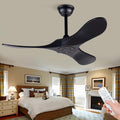 42 Inch Ceiling Fans without Lights, Black Ceiling Fans no Lights with Remote Control, 3 Solid Wood Blades Indoor Outdoor Ceiling Fan for Patios Bedroom Kitchen
