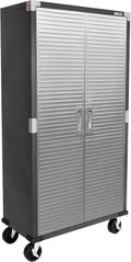 Seville Classics UltraHD Solid Steel Rolling Lockable Metal Storage Cabinet Locker Organizer, w/Adjustable Shelves for Garage, Warehouse, Office, Classroom, Graphite, 36' W x 18' D x 72' H