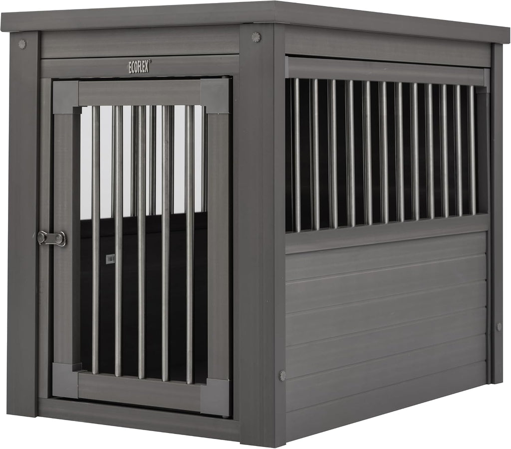 New Age Pet ecoFLEX Pet Crate/End Table, Small, Grey, Model:EHHC405S