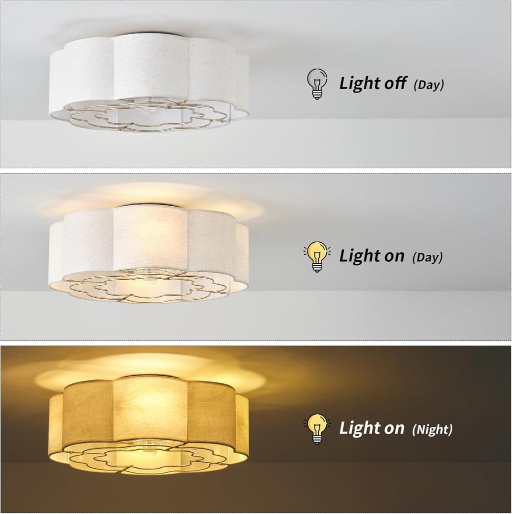 20' Low Profile Ceiling Fan with Light, Caged Flush Mount Ceiling Fan with Light Remote Control, Boho Bladeless with 6 Speeds for Bedroom, Nursery, Living Room.
