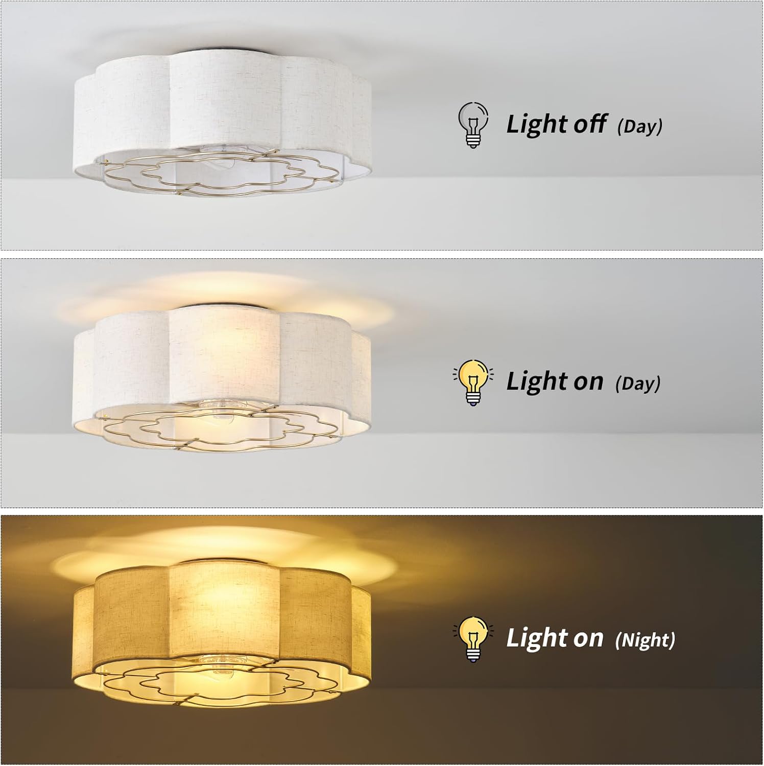 20' Low Profile Ceiling Fan with Light, Caged Flush Mount Ceiling Fan with Light Remote Control, Boho Bladeless with 6 Speeds for Bedroom, Nursery, Living Room.