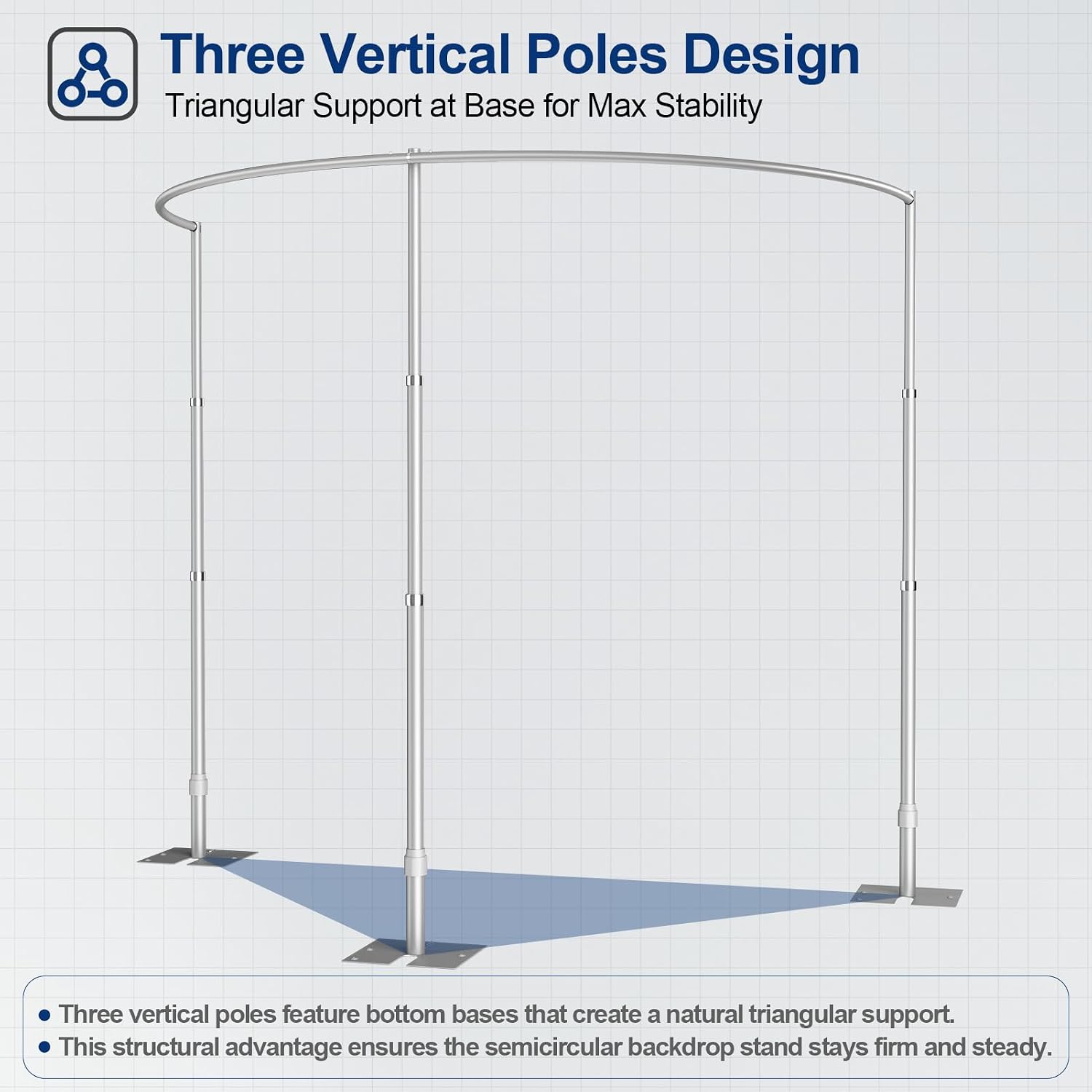 EMART Backdrop Stand Heavy Duty 10x10Ft, Curved Pipe and Drape Photo Background Support Kit, Adjustable Metal Frame for Wedding Stage, Birthday Party, Photography, Trade Show Decorations