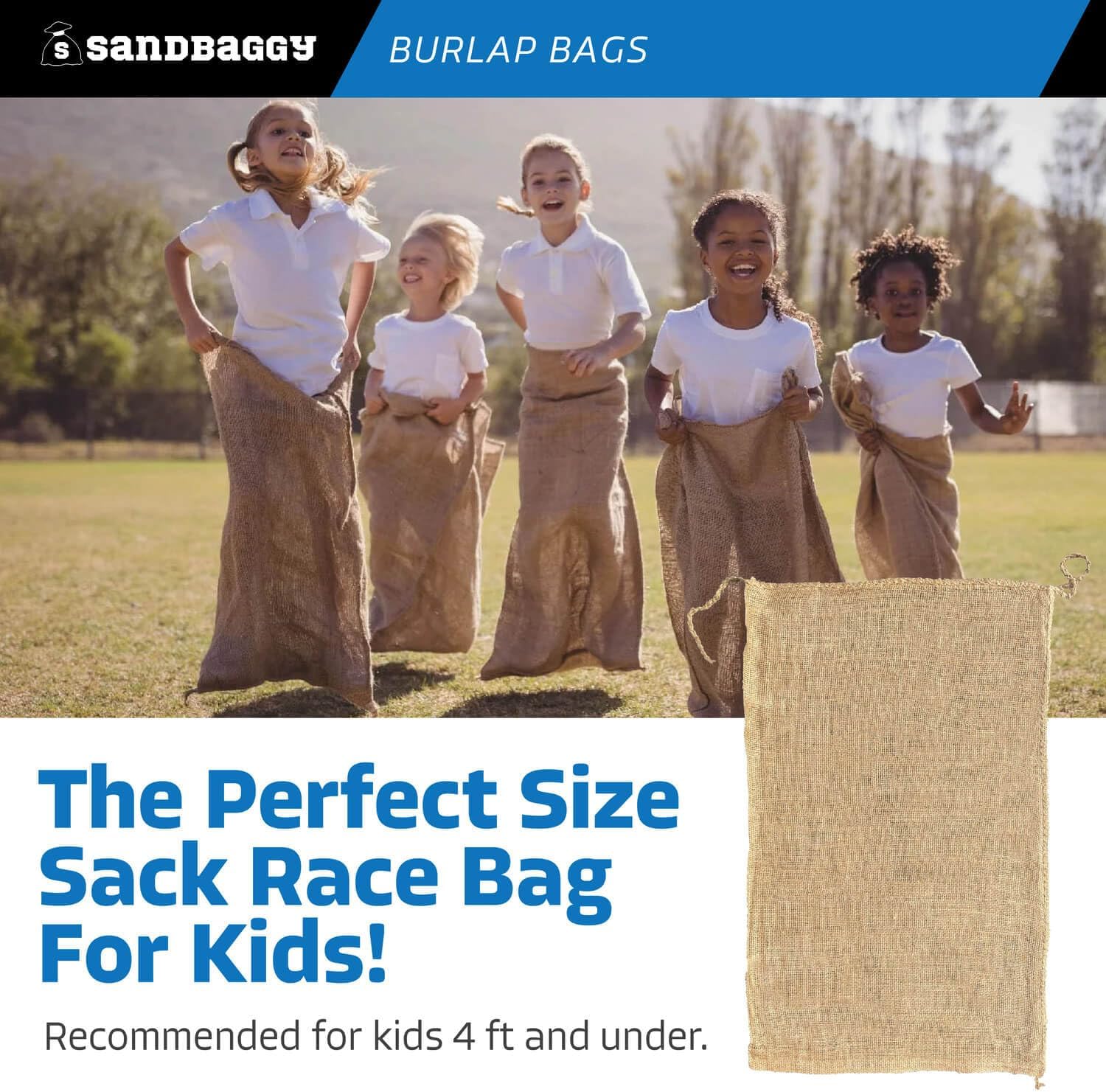 Burlap Bags 22' x 36' - Great for Planting/Gardening - Kids Sack Bag - Plant Covers - Food Grade - Sacks Burlap by Sandbaggy (Pack of 50)