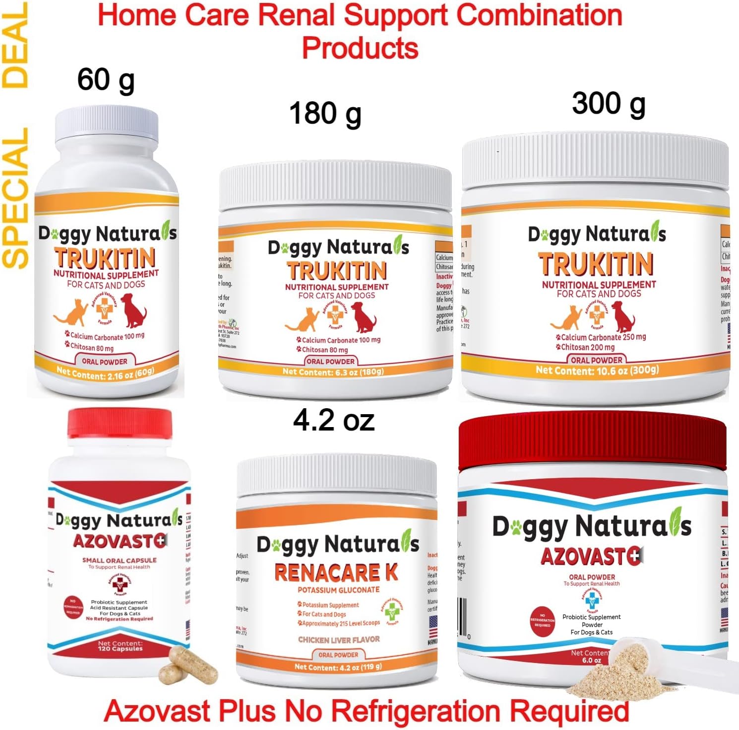 Azovast Plus Kidney Health Supplement for Dogs & Cats, 720ct - NO Refrigeration Required - Help Support Kidney Function & Manage Renal Toxins - Renal Care Supplement Capsule(U.S.A)(720 Caps)