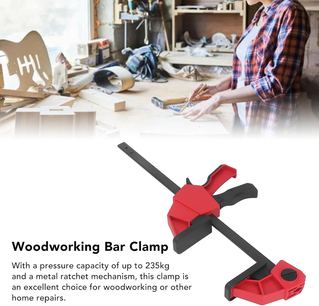 Bar Clamp, Woodworking Bar Clamp 12 Inch Quick Change Knob 235kg Clamping Force for Construction Site