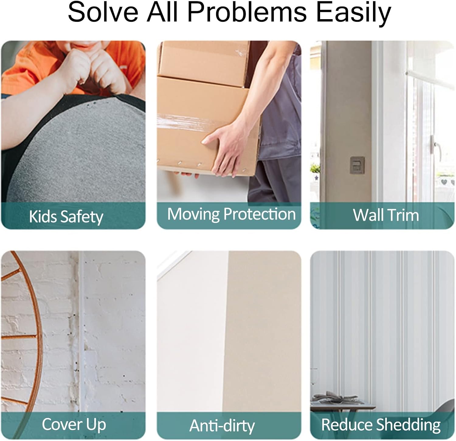 ZAQYCM 120cm Wall Edge Cover Strip Clear, Self Adhesive Corner Guard Plastic for Wall/Tile/Window/Door Frame, 90-Degree Angle Edge Trim Pet Anti-Scratch Shield (Color : W 17mm(7/10 in), Size : 5 Pcs)