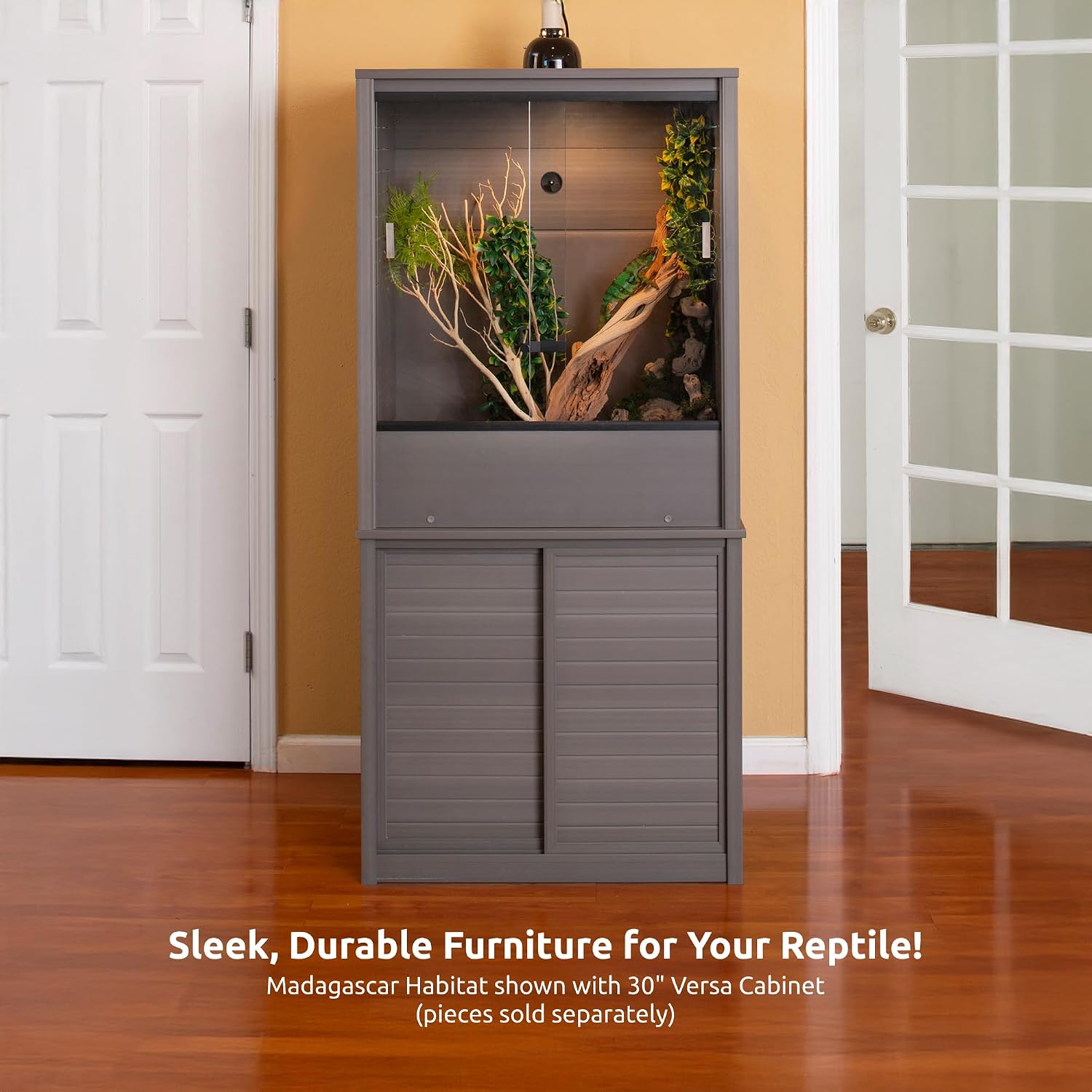 New Age Pet® Madagascar Vertical Reptile Lounge Habitat, (30' L x 24' W x 36' H) Arboreal Chameleon Cage Made with ECOFLEX®, Non-Toxic & Eco-Friendly Materials, Quick & Easy Assembly
